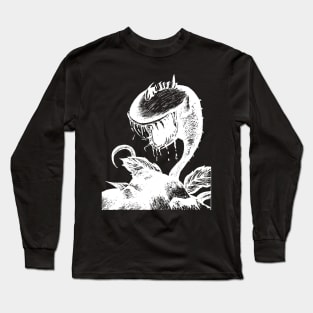 The Great Chomper (White on Black) Long Sleeve T-Shirt